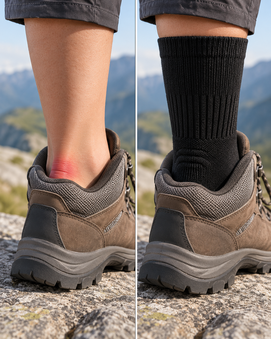 Le frottement de la tige : sans la chaussette, puis avec