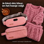 Roze warmteband met het bijpassende hoesje van ribfluweel