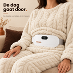 Witte draadloze warmteband met massage, vooraanzicht