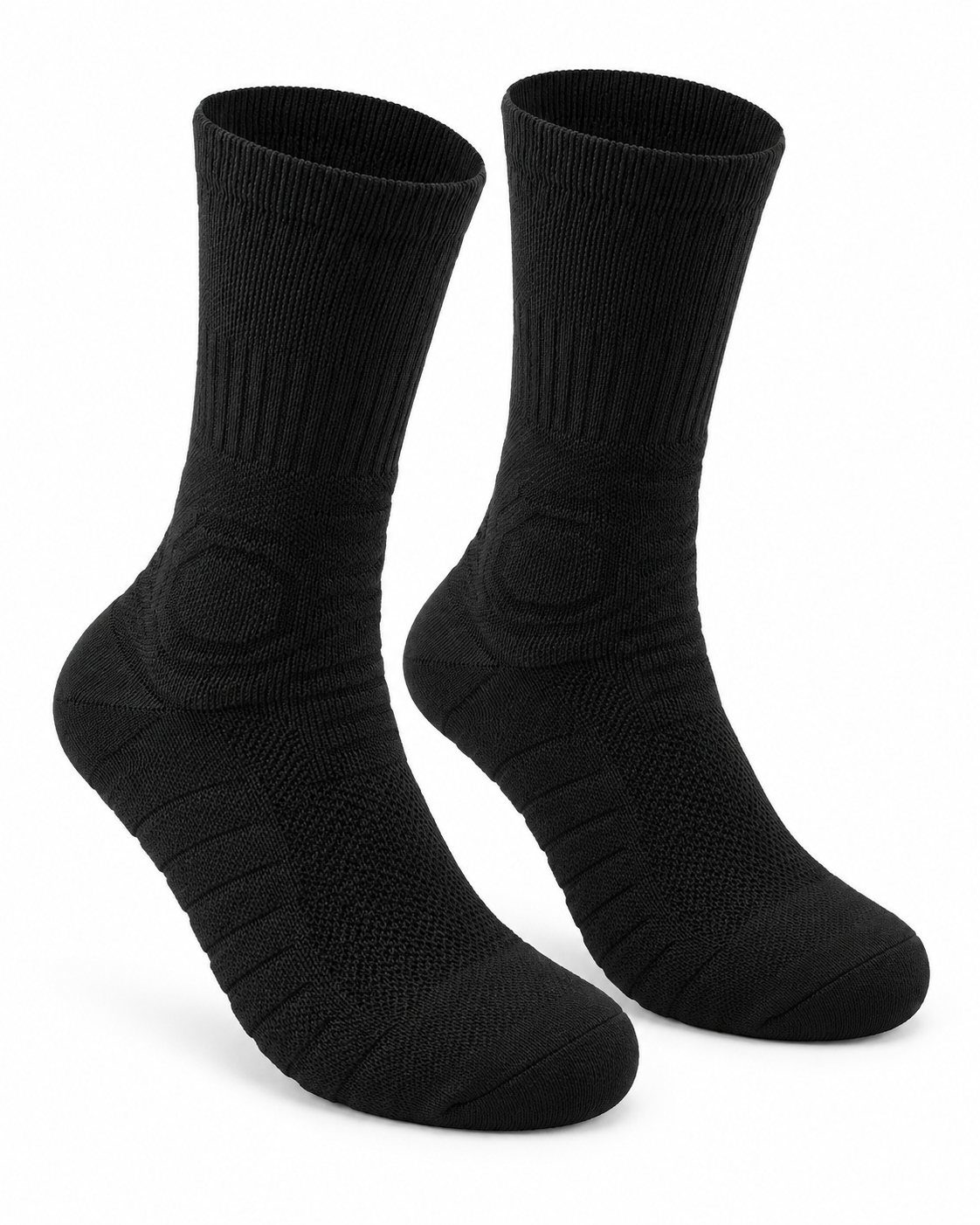 Paire de chaussettes de randonnée SAVUYA noires, vue à plat