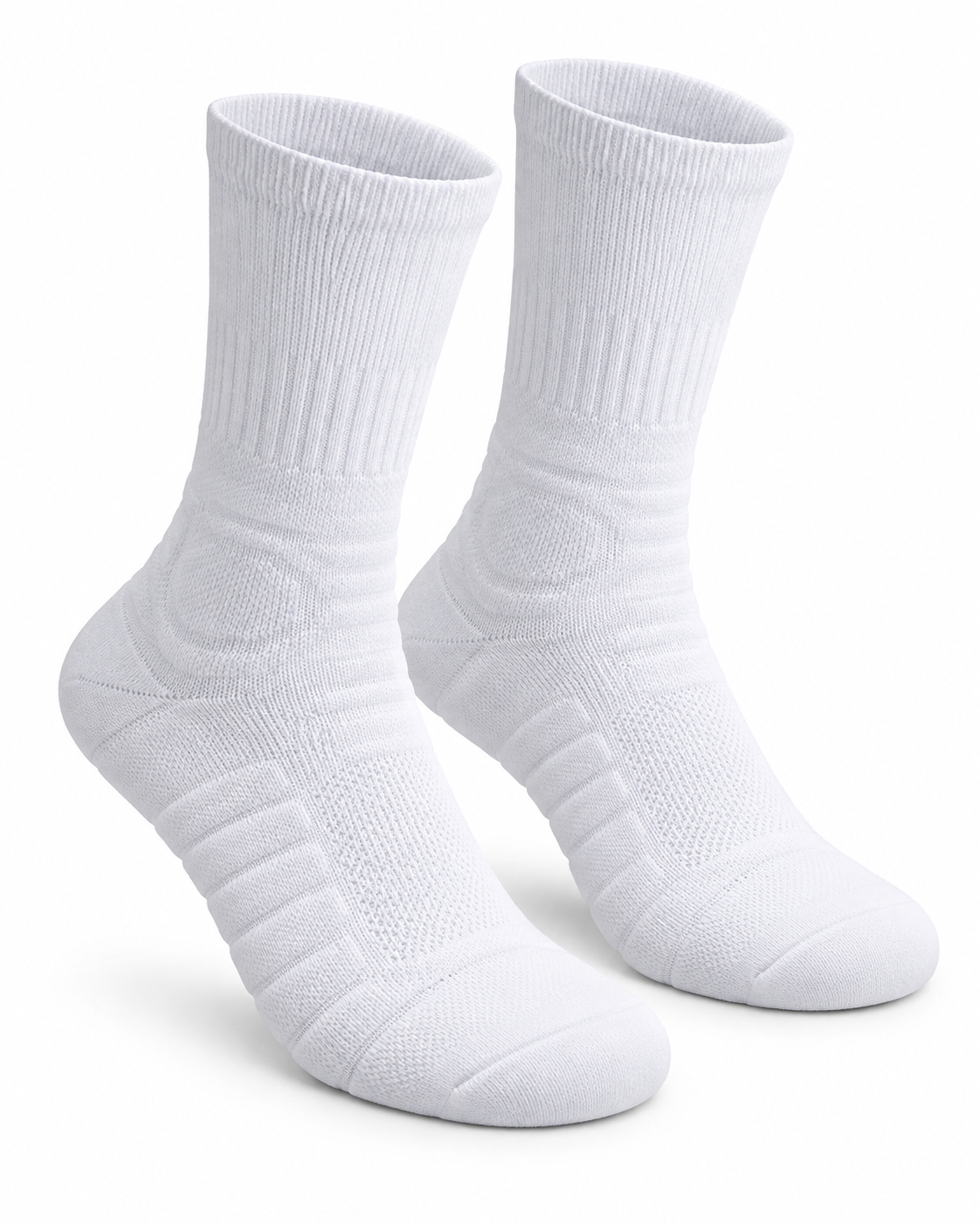 Paire de chaussettes de randonnée SAVUYA blanches, vue à plat
