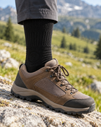 Chaussette portée, hauteur de tige au-dessus du col de la chaussure